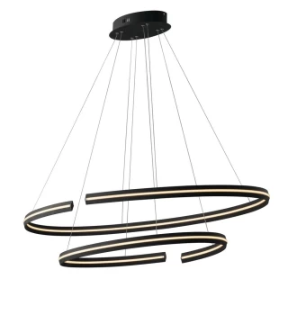 Image of Clarke Integrated LED Circular Ceiling Pendant - 120Cm, Black, 4000K