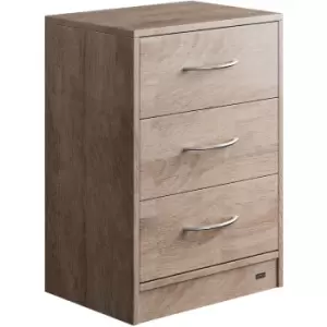 Image of Bedside Table With 3 Drawers 54x39x28cm Cable Routing Wall Mounting Box Spring Bed Bedroom Nightstand Sonoma-Eiche (de) - Casaria
