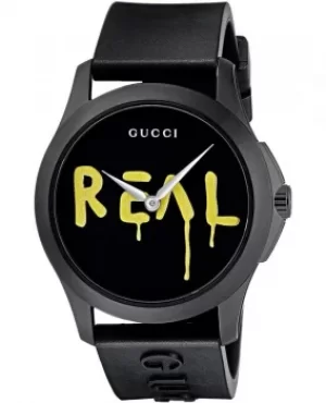 Image of Gucci G-Timeless Ghost Black Dial Rubber Strap Mens Watch YA1264017 YA1264017