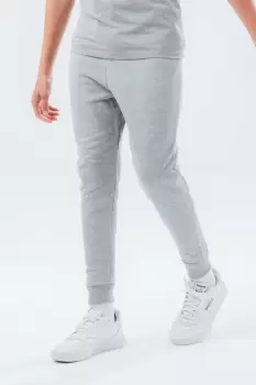 Image of HYPE UNISEX KIDS GREY MARL SCRIPT JOGGERS