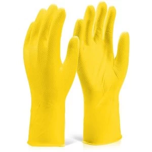Image of Glovezilla Nitrile Disposable Grip Glove 30Cm M Yellow Ref GZNDG15YM