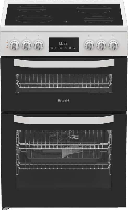 Image of Hotpoint 60cm Electric Cooker - White HTE6VDCW White