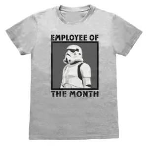 Image of Star Wars Unisex Adult Employee Of The Month Stormtrooper T-Shirt (S) (Grey Heather)