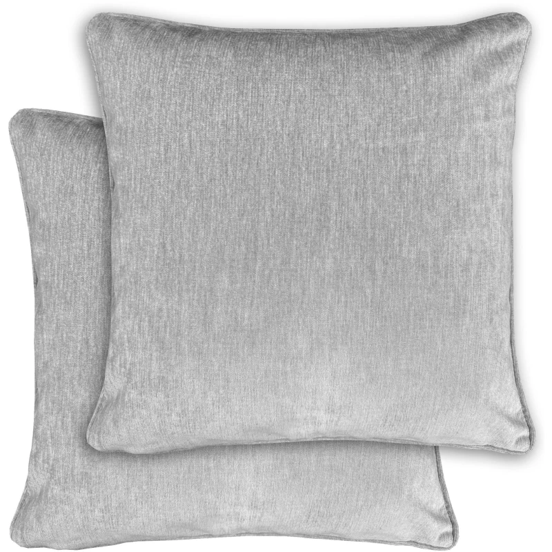 Image of Enhanced Living Knightsbridge Chenille Pair of Cushion Covers Grey unisex 43x43cm