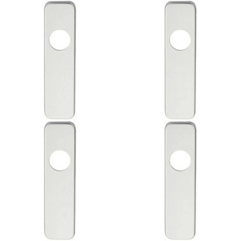 Image of Loops 4x PAIR Door Handle Latch Plate for Safety Levers 154 x 40mm Satin Aluminium Multi unisex