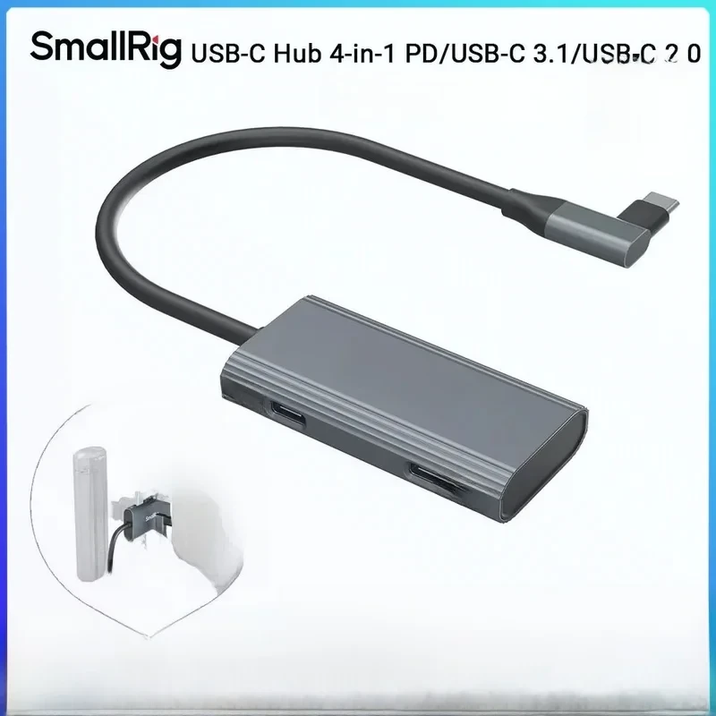 Image of SmallRig USB-C Hub 4-in-1 PD/USB-C 3.1/USB-C 2.0 with Audio Adapter, for Mobile Shooting of ProRes Videos at 4K 60fps -4598