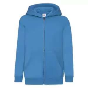 Image of Fruit Of The Loom Childrens/Kids Unisex Hooded Sweatshirt Jacket (5-6) (Azure Blue)