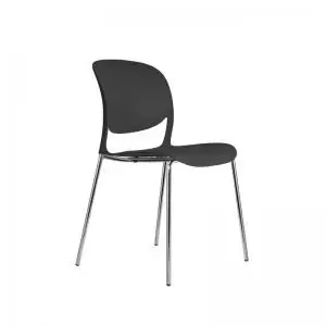 Image of Verve multi-purpose chair with chrome 4 leg frame - black