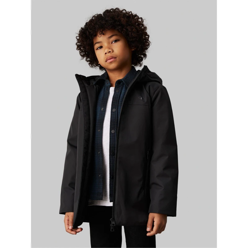 Image of Calvin Klein Jeans Hooded Jacket Juniors - Black 9 - 10 Years