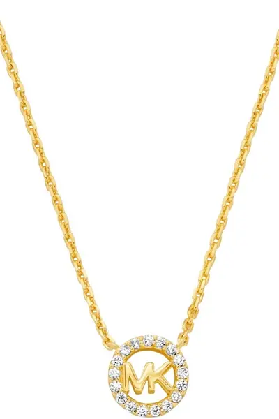 Image of Michael Kors Jewellery Ladies Michael Kors 14K Gold Sterling Silver Logo Pendant Necklace MKC1726CZ710
