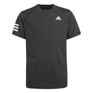 Image of Boys, adidas Club Tennis 3-stripes T-Shirt, White/Black, Size 5-6 Years