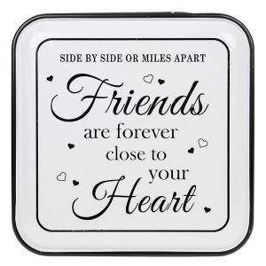 Image of Vintage Enamel Plaque Square Friends