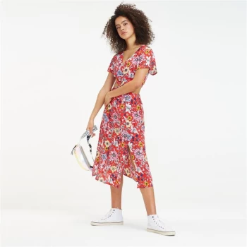 Image of Tommy Jeans Floral Fast Midi Dress - Floral/Flame695
