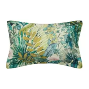 Image of Harlequin Floreana Oxford Pillowcase, Fig Leaf & Coral