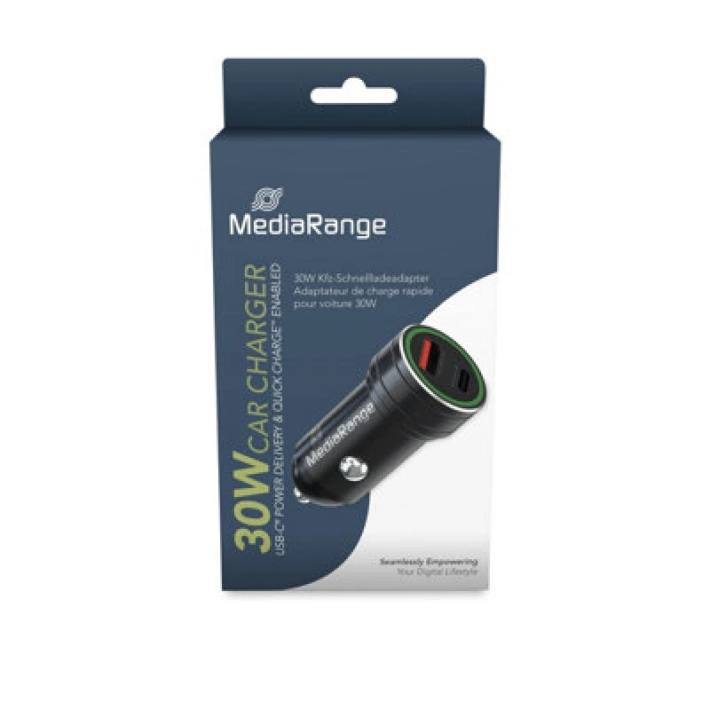 Image of MediaRange Media Range 20W Car Charger USB A/USB C Port MRMA120 MRMA120