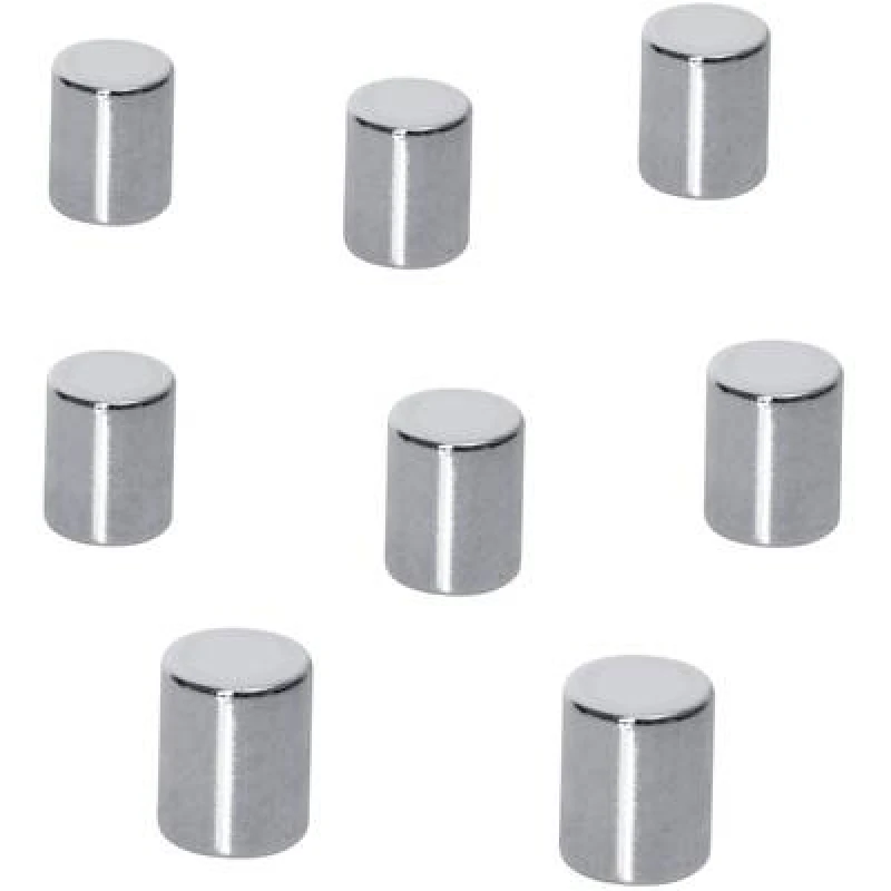Image of Sigel Neodymium Silver Cylinder Magnets 8x10mm (8 Pack) NEMAGSIL108