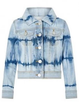Image of Monsoon Girls Tie Dye Denim Jacket - Blue