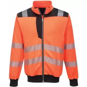Image of Portwest - PW370 - Hi-Visibility Orange Sz 4XL Hi-Vis Sweatshirt Zipped Jacket - Hi-Visibility Orange