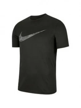 Image of Nike Dry Swoosh Camo T-Shirt - Black