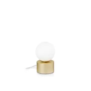 Image of PERLAGE Globe Table Lamp Brass, In-Built Switch, Non-Dim