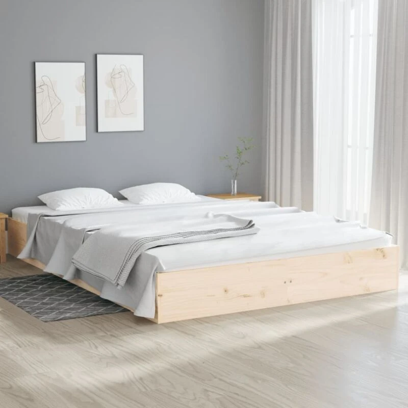 Image of VIDAXL Bed Frame without Mattress Solid Wood 140x200cm Vidaxl 8720287067283