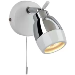 Image of Marine - 1 Light Single Switched Bathroom Ceiling Spotlight White, Chrome IP44, GU10 - Firstlight