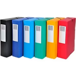 Image of Exacompta Filing Box 50830E A4+ Assorted Mottled Pressboard 80 mm Pack of 6