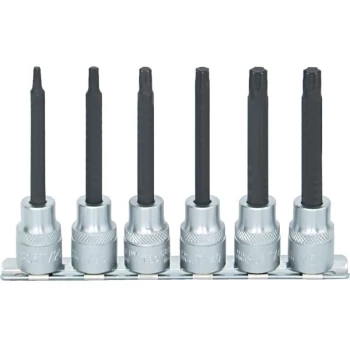 Image of Kennedy-pro - Torx Bit Set 1/2' Square Drive T20 - T50 X 95MM (6 Piece) Chrome Van