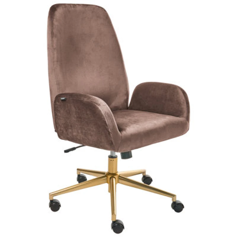 Image of Beliani Office Chair Clare Velvet Brown