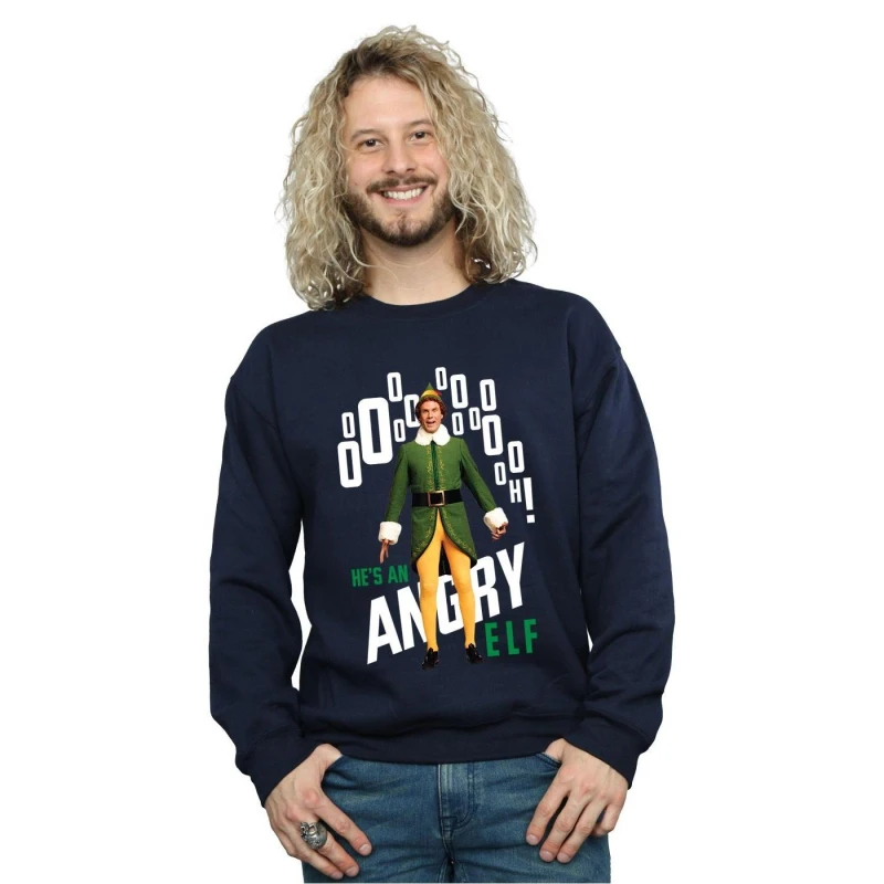 Image of Elf Elf Men Angry Sweatshirt in Navy Size: Small Navy S Male 5057736059869
