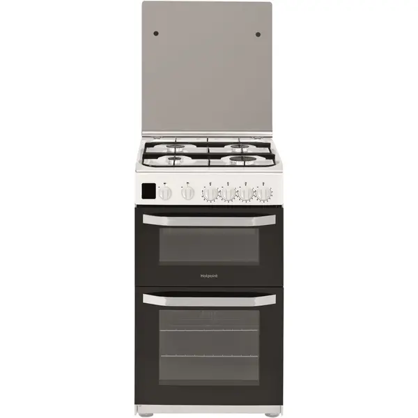 Image of Hotpoint HD5G00CCW/UK Gas Cooker with Full Width Gas Grill - White - A+/A Rated