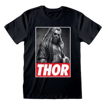 Image of Avengers Endgame - Thor Photo Unisex Medium T-Shirt - Black