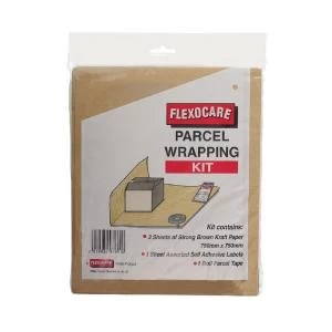 Image of Flexocare Parcel Wrapping Kit Brown Pack of 24 9739PWeek01