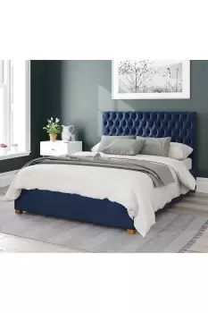 Image of Nightingale Upholstered Ottoman Storage Bed, Plush Velvet Fabric