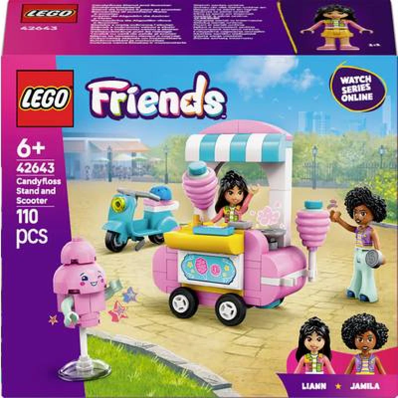 Image of LEGO LEGO Friends Candyfloss Stand and Scooter Food Toy Set 42643