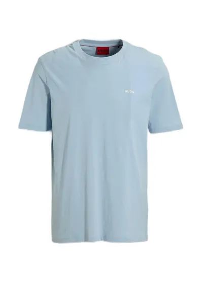 Image of HUGO Dero222 Chest Logo T-Shirt Light Pastel Blue S