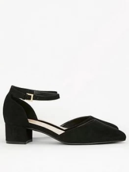 Image of Evans Extra Wide Fit Two Part Court Shoe - Black