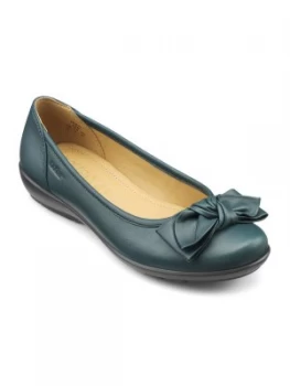 Image of Hotter Jewel Bow Front Ballerina Shoes Blue