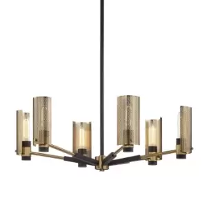 Image of Pilsen 6 Light Chandelier Black, Brass, Steel