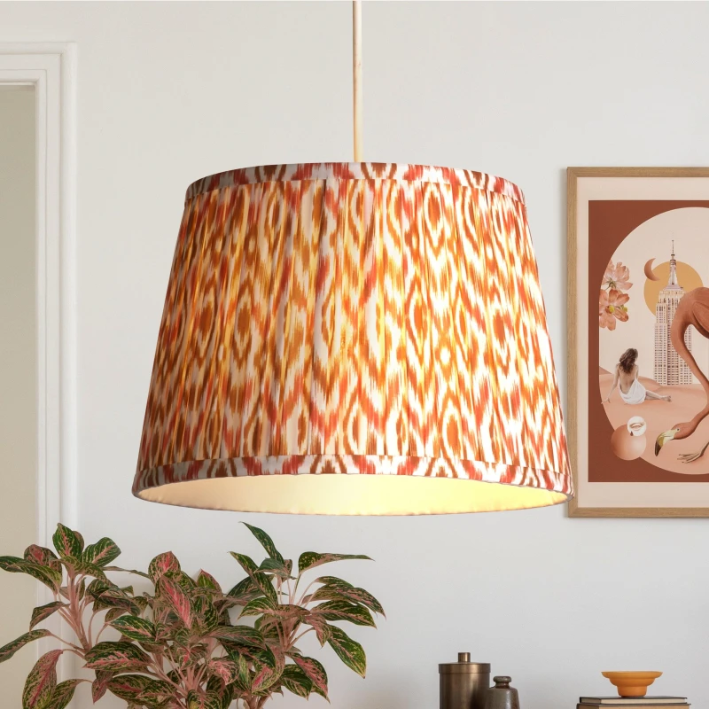 Image of Lighting Collection Mushroom Pleat Printed 30Cm Shade, Multi 701770