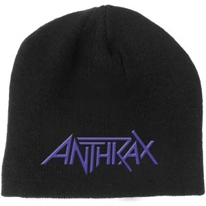 Image of Anthrax - Logo Mens Beanie Hat - Black