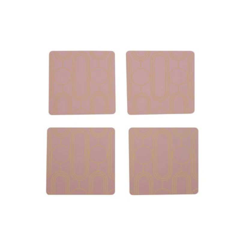 Image of Premier Housewares 4Pc Frosted Deco Coasters Pink