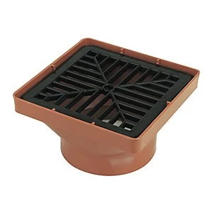 Image of FloPlast D504 Square Drain Inlet Hopper - Terracotta 110mm