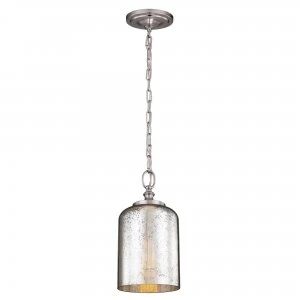 Image of 1 Light Ceiling Mini Pendant Brushed Steel, E27
