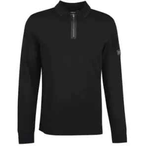 Image of Barbour International Volt Zip Polo Shirt - Black