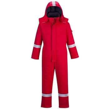 Image of Portwest - FR53RERM - sz M FR Anti-Static Winter Coverall - Red