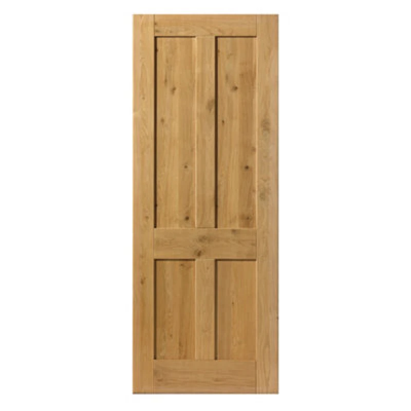Image of JB Kind Doors Rustic Oak 4 Panel Internal Door