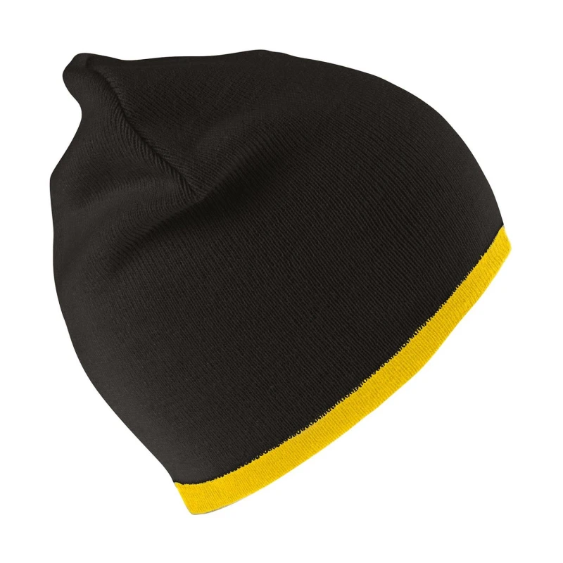 Image of Result Result Men Reversible Fashion Beanie in Black One Size Male 5063425958405