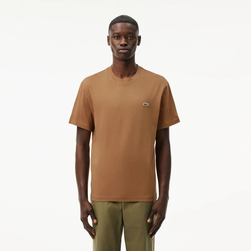 Image of Lacoste Cotton T-Shirt Brown male S