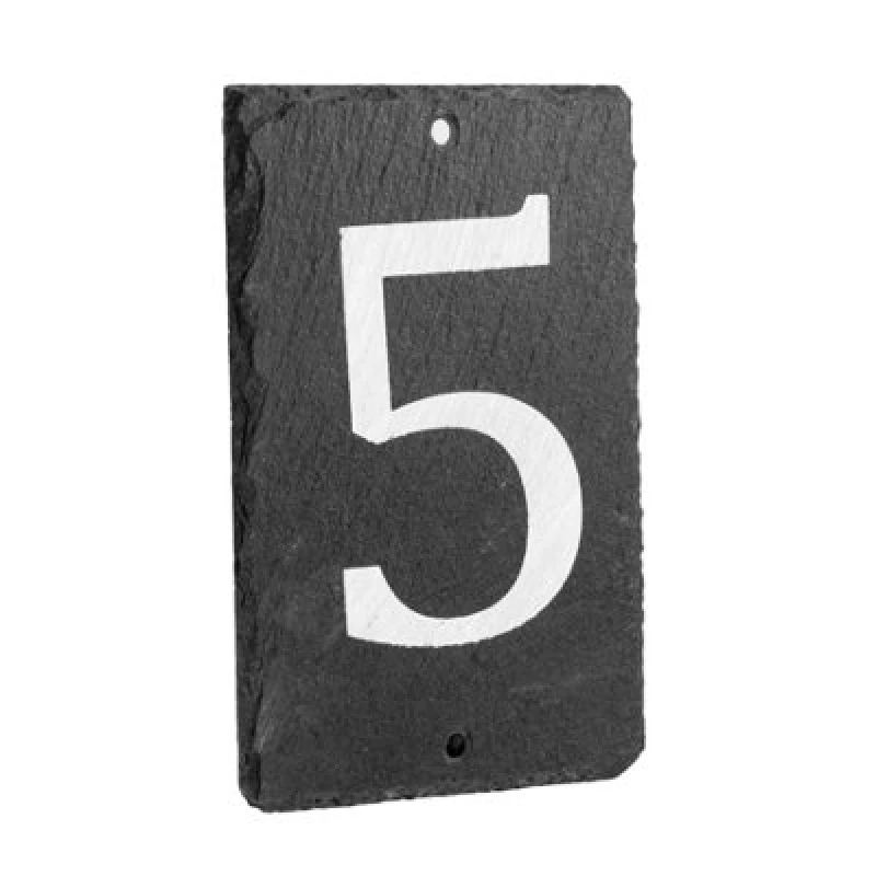 Image of Nicola Spring Slate House Sign - 9 X 14.5Cm - Number 5
